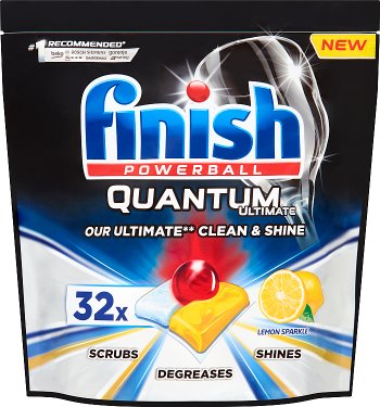 Finish Quantum Ultimate Lemon Tablets for washing dishes in the dishwasher