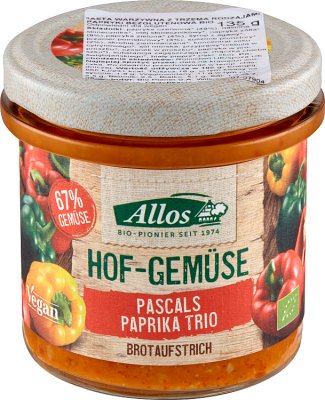 Allos Pasta warzywna z trzema  rodzajami papryki bezglutenowa BIO