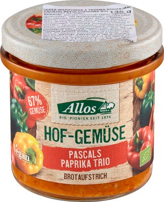 Allos Gemüsepaste mit drei Arten von BIO-Paprika ohne Gluten