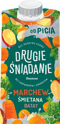 Dawtona Drugie Śniadanie  płynna przekąska na bazie marchwi i batata  z dodatkiem śmietany