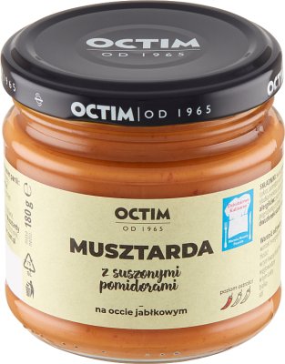 Mostaza Octim con tomates secos sobre vinagre de manzana