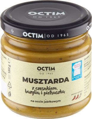 Octim Mustard with garlic, basil and parsley on apple vinegar