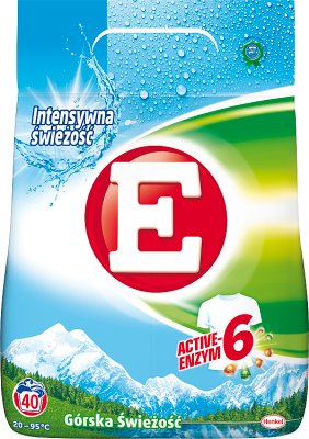 E washing powder for white fabrics. Mountain freshness