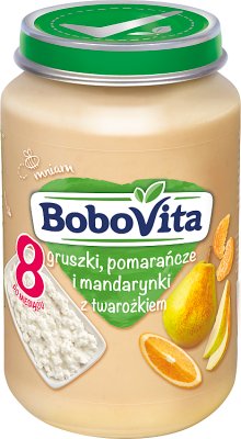 BoboVita Peras, naranjas y mandarinas con requesón