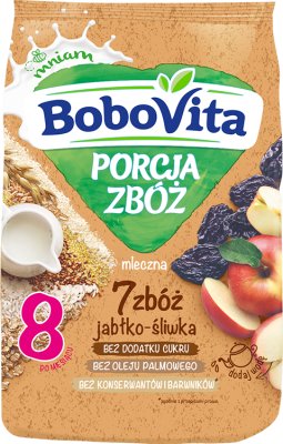 BoboVita Portia Cereal Молочная каша 7 злаков злаково-овсяная яблочно-сливовая