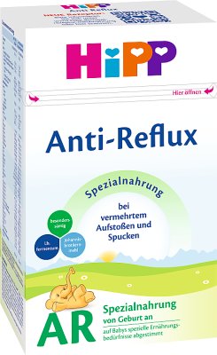 HiPP AR (Anti-Reflux) modifizierte die Ausgangsmilch von Geburt an