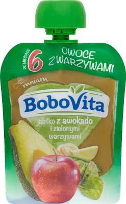 BoboVita Mousse de manzana con aguacate y vegetales verdes