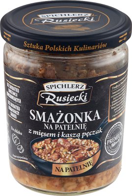 Spichlerz Rusiecki Smażonka Para una sartén con carne y cebada perlada