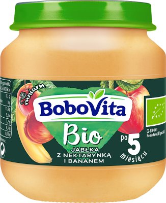 *BoboVita BIO deserek jabłka z nektarynką i bananem