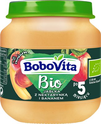 BoboVita Manzanas con nectarina y plátano BIO