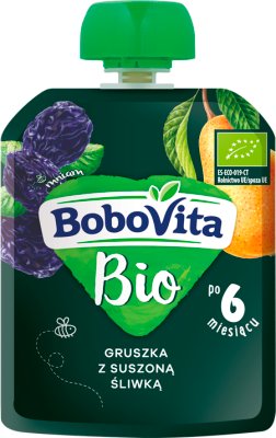 *BoboVita BIO mus w tubce gruszka z suszoną śliwką