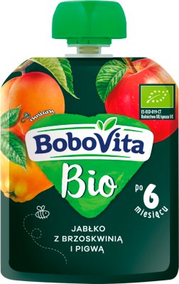 BoboVita Apple con durazno y membrillo BIO