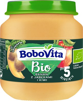 *BoboVita BIO deserek banan z jabłkiem i kiwi