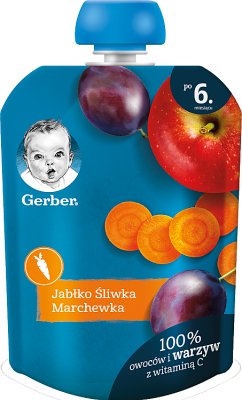 Gerber Deserek Jabłko śliwka marchewka