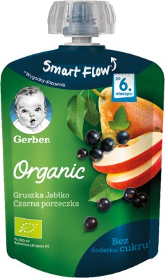 Gerber Organic Dessert. Pear, apple, black currant