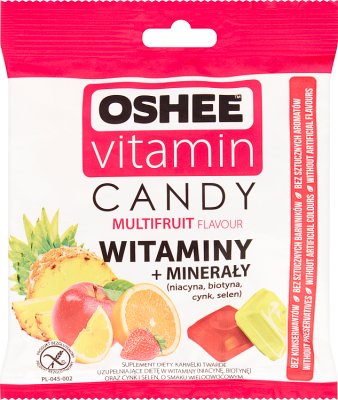 Oshee Vitamin Candy. Dietary supplement. Hard candies with multi-fruit flavor