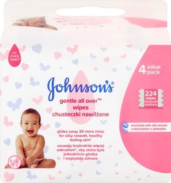 Johnsons Baby Нежно очищающие салфетки 4х56 шт.