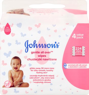 Johnson's Baby Chusteczki delikatnie oczyszczające 4x56szt
