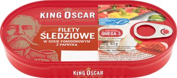 King Oscar herring fillets in tomato sauce with paprika