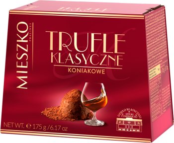 Caja de trufas francesas de Mieszko con sabor a coñac
