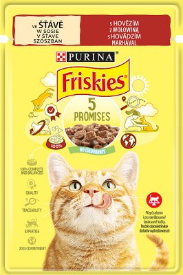 Purina Friskies Comida para gatos en salsa de ternera