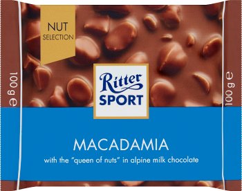 Ritter Sport Milchschokolade mit Stücken von Macadamianüssen