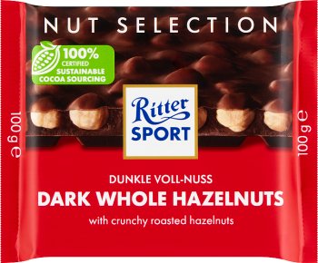 Ritter Sport Dessertschokolade mit ganzen gerösteten Haselnüssen