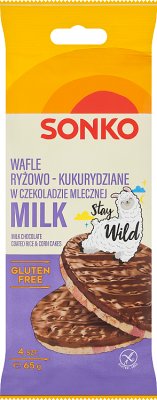 Sonko Kids wafle ryżowo -  kukurydziane w czekoladzie mlecznej