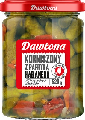 Dawtona gherkins with habanero peppers