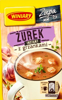 Sopa Żurek winiary con picatostes