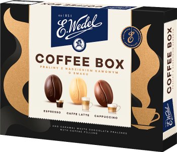 Wedel Coffee Box Pralinki z nadzieniem kawowym o smaku espresso, cappuccino, caffe latte