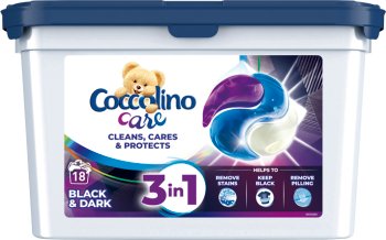 Coccolino 3in1 capsules for washing black and dark fabrics