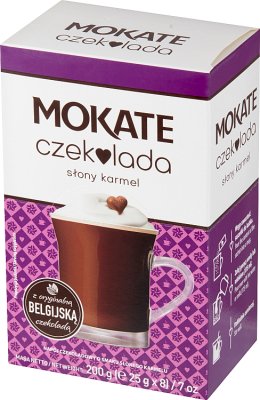 Mokate drinking chocolate has a salty caramel flavor