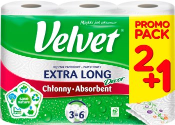 Velvet The longest towel with an imprint 2 + 1 free