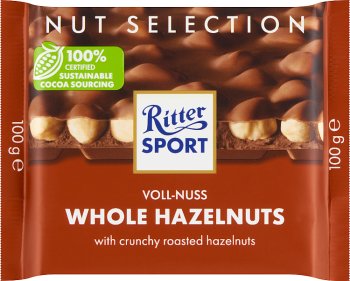 Ritter Sport Milchschokolade mit ganzen gerösteten Haselnüssen