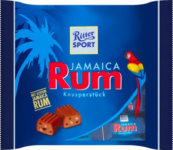 Ritter Sport Jamaica Rum chocolate con leche, relleno de crema de avellanas, pasas al ron de Jamaica