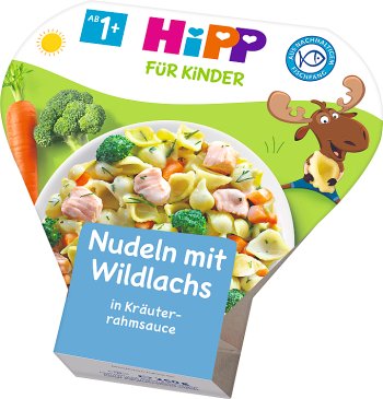 HiPP Knödel mit wildem Lachs in Kräutercremesauce