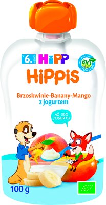 HiPPiS Brzoskwinie-Banany-Mango z jogurtem BIO