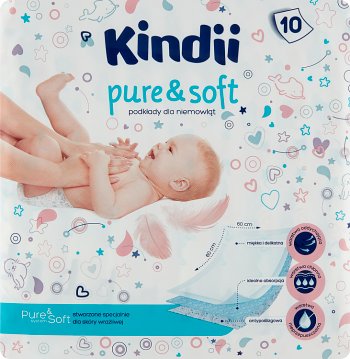 Пеленальные коврики Kindii Pure & Soft для малышей с чувствительной кожей 60x60 см