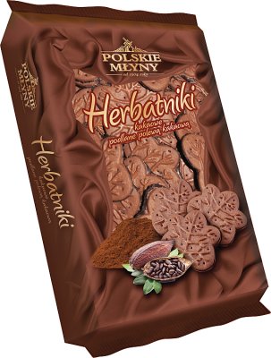 Polskie Młyny Herbatniki kakaowe podlane polewą kakaową