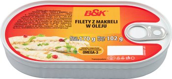 B&K Mackerel fillets in oil