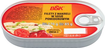 B&K Mackerel fillets in tomato sauce