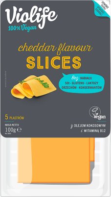 Violife Alternatywa Sera cheddar w plastrach100% vegan, na bazie oleju kokosowego Bez Laktozy