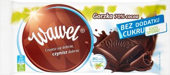 Chocolate negro Wawel 70% Sin azúcares añadidos