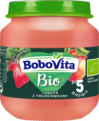 *BoboVita BIO deserek jabłko z truskawkami