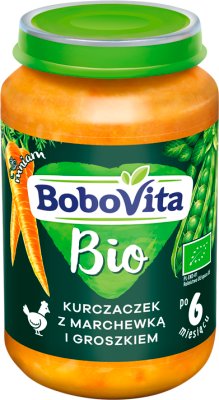 BoboVita BIO obiadek kurczaczek z marchewką i groszkiem