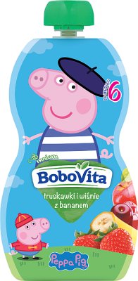 BoboVita mus Świnka Peppa truskawki i wiśnie z bananem