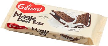 Dr. Gerard Magic Duet black cocoa biscuits with a cream-flavored cream