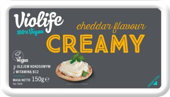 Queso Crema Violife Cheddar alternativo 100% vegano, a base de aceite de coco