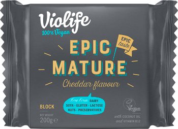 Violife Alternatywa Sera żółtego cheddar w kawałku 100% vegan na bazie oleju  kokosowego
